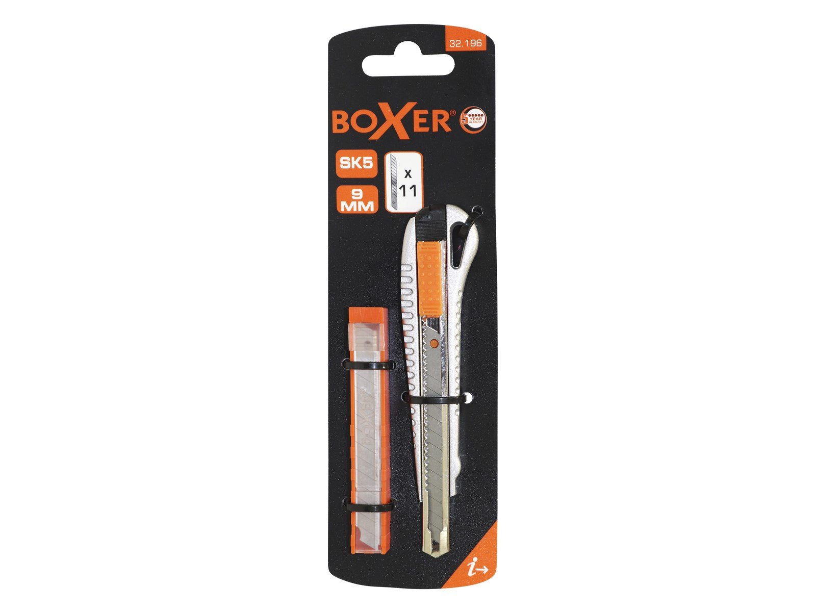 Boxer Utility knife 9 mm incl. 10 extra blades Boxer Utility knife 9 mm incl. 10 extra blades